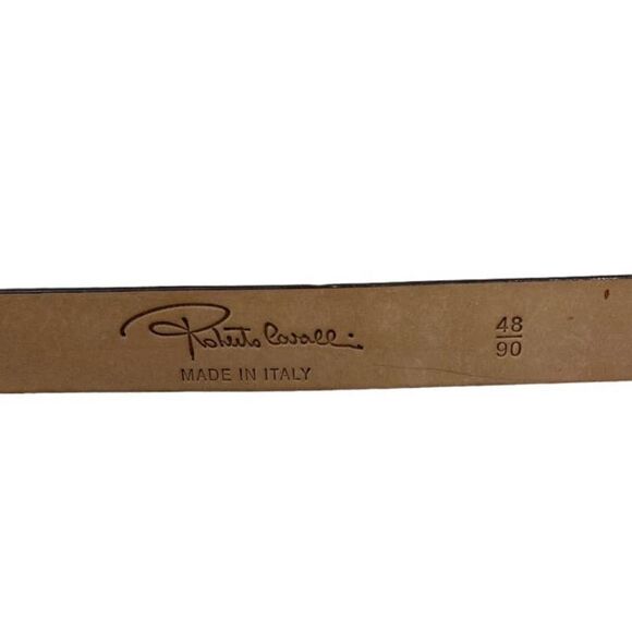 Roberto Cavalli Iridescent Snakeskin Belt Made in Italy 48/90
